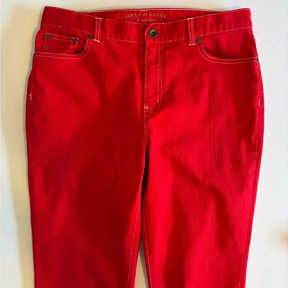 Ralph Lauren Jeans Women’s 10 Red Straight Leg Denim Patriotic Preppy Classic